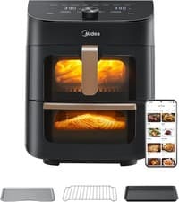 Image of Midea 11L Dual Zone Air Fryer Oven with Wi-Fi & Alexa - 2 Independent Drawers, V