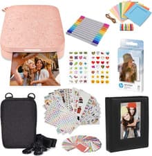 Image of HP Sprocket Portable 2X3 Instant Color Photo Printer (Blush Pink) Starter Bundle