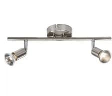 Image of Twin Bar Spotlight Knightsbridge Brushed Chrome 230v GU10 NSPGU2BS