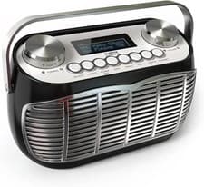 Image of Retro Radio Alarm Clock DAB/DAB+/FM LCD Display Mains Powered or Battery