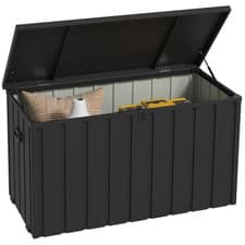 Image of Outsunny 450L Waterproof Outdoor Storage Box with Wheels & Handles