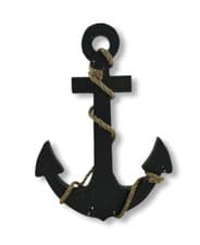 Image of Nautical Rustic Wood Anchor with Rope Crossed Hanging Beach Wall Art Door Decor