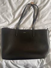 Image of DKNY Medium Sutton Tote Bag - Black/Gold with Zip Closure