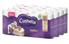 Image of Cushelle Quilted 3-Ply Toilet Tissue, 4 x 8 Pack (236 Sheets) Same day dispatch