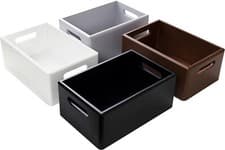 Image of Wooden Crate with Handles | 3 Sizes | 4 Colours | Natural Wood | Box Organiser