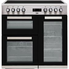 Image of Beko KDVC90X 90cm Electric Range Cooker 5 Burners A/A Stainless Steel