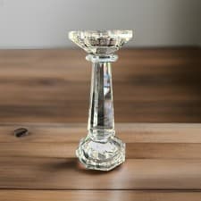 Image of Glass Tea Light Candle Holder Hestia Home Collection 19cm