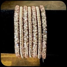 Image of Rose Gold Tone Crystal Mesh Wrap Bracelet Magnetic Closure NWT