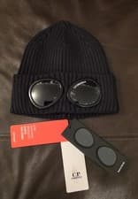 Image of CP Company Black Wool Goggle Beanie Hat Brand New with Tags One Size