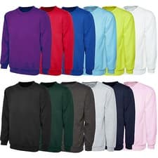 Image of Mens Plain Classic Sweatshirt Sweater Jumper Top Casual Work Leisure Sport S-XXL