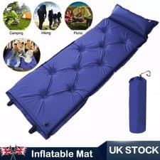 Image of Inflatable Mat Hiking Camping Sleeping Self Inflating Mattress Bed Air Pillow UK
