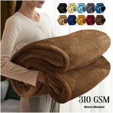Image of Luxury Faux Fur Mink Throw Super Soft Warm Large Bed Blanket Sofa Couch