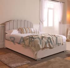 Image of MILAN OTTOMAN STORAGE BED PANEL PLUSH VELVET UPHOLSTERED BED FRAME