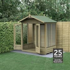Image of Forest 4LIFE Apex Summerhouse 6x4 Double Door 5 Window Garden Shed