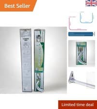 Image of Versatile Chrome Shower Curtain Rail for L/U Shaped Showers - Easy Install