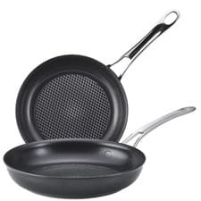 Image of Anolon X SearTech Non Stick Fry Pan Set Durable Strong Dishwasher Safe Cookware