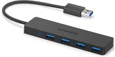 Image of ANKER 4-Port USB 3.0 Ultra Slim Data Hub - 0.7ft Cable - Black