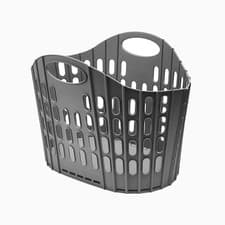 Image of Addis Flat Easy Store Laundry Basket Hamper, Dark Grey, 38 Litre Free SHIP.