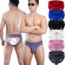 Image of 1,3 PacK Men's Jockstrap Underwear Backless Cotton Backness Briefs Underpants UK