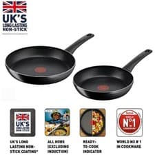 Image of Tefal Frying Pan Set Aluminium Non-Stick Thermo Titanium Force 20cm & 28cm