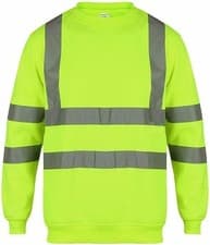 Image of Hi Vis Sweatshirt Fleece Lined High Visibility Reflective Safety Work Jumper Men