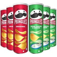 Image of Pringles Sour Cream Onion + Original Potato Crisp Chip Snack Mix Tub Pack 6x185g