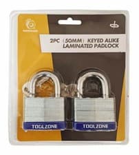 Image of 2Pc 50mm Laminated Padlocks Keyed Alike