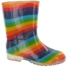 Image of Cotswold PVC Childrens/Kids Rainbow Welly / Girls Wellington FS427