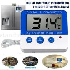 Image of Digital LCD Fridge Thermometer Freezer Tester With Alarm For Indoor Outdoor