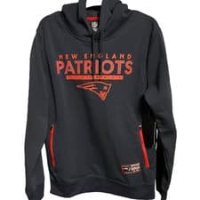 Image of New England Patriots Sweatshirt NFL MEDIUM Patriots Hoodie w Zipper Pockets MD