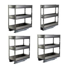Image of 150-250mm Pull Out Steel Basket Kitchen Cabinet Larder Organizer Cupboard Drawer