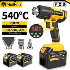 Image of 2 Battery Hot Air Gun Electric Handheld Heat Gun 3 Nozzles For Makita Cordless