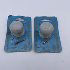 Image of Pair of Vintage Cupboard door knobs Handles Staffordshire Porcelain Grey colour