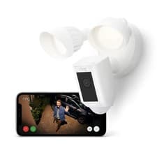 Image of Ring Floodlight Cam Plus - White - Wired - Security Camera - HD Video
