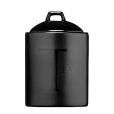 Image of Black Text Tea Storage Jar Ceramic Also Available Coffee/Sugar/Biscuit