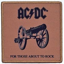Image of AC/DC Standard Iron-On Patch 3.5" x 3.5" For Those About To Rock (We Salute You)