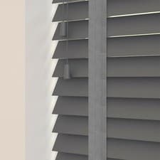 Image of MADE TO MEASURE FAUX WOOD 50MM VENETIAN BLINDS SLATS TAPE GREY WHITE