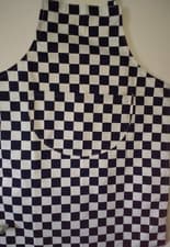 Image of Quality Hand Made - Navy And White Check Adult Apron - Unisex - Chefs or Kitchen