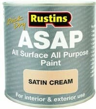 Image of Rustins ASAP Quick Dry All Surface All Purpose Paint Cream 500ml