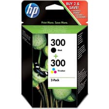 Image of Genuine HP 300 Black & Colour Ink Cartridge Twin Pack CN637EE | FREE DELIVERY