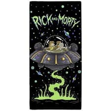 Image of OFFICIAL RICK AND MORTY UFO BEACH BATH TOWEL 100% COTTON KIDS LARGE