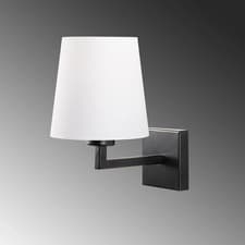 Image of wall light black, white fabric shade