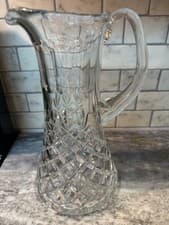 Image of Vintage Waterford Crystal Pitcher . Lismor Pattern Home Decore Fancy Diamond Cut