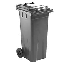 Image of Strong Coloured Rubbish Waste 140 Litre Compact Sized Wheelie Bins With Wheels