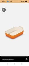 Image of Le Creuset Heritage Rectangular Stoneware Dish 32 cm Volcanic Orange Color