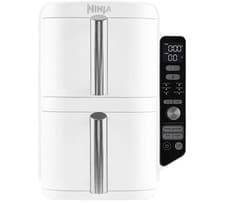 Image of Ninja SL400UKWH Double Stack XL 9.5L 2-Drawer Air Fryer in White (Grade A)