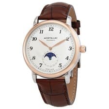Image of Montblanc Star Legacy Moonphase Watch 42mm Silver Dial Rose Gold Bezel