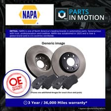Image of 2x Vented Brake Discs and Pads Front NAPA NBK5077DP fits HYUNDAI i10