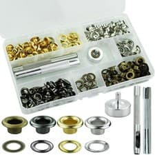 Image of Eyelet Punch Kit, 120 Sets 6mm Grommet Set with Hole Tool, Fastened...
