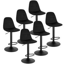Image of 1/2/4/6x Bar Stool Velvet Padded Pub Chair Swivel Gas Lift Barstool Adjustable